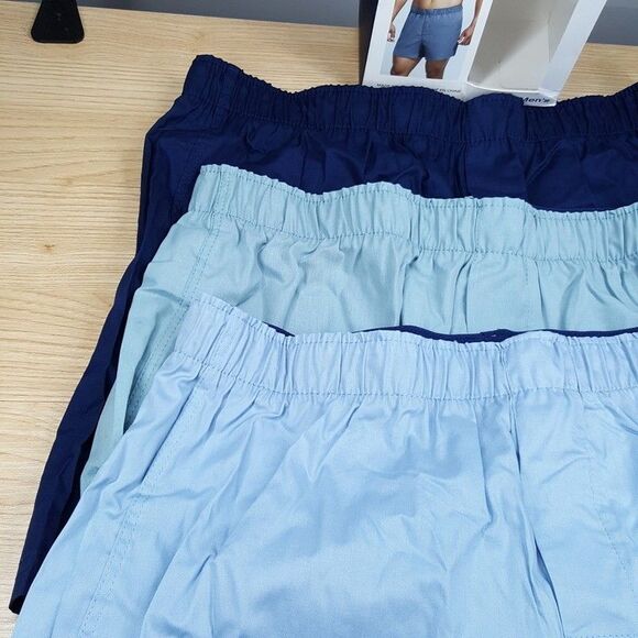 GAP Woven Boxer Shorts Mens Small Solid Blue Navy 3-Pack Functional Fly - Picture 2 of 5